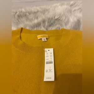 J. Crew, Mustard color, Cashmere crew neck, NWT
